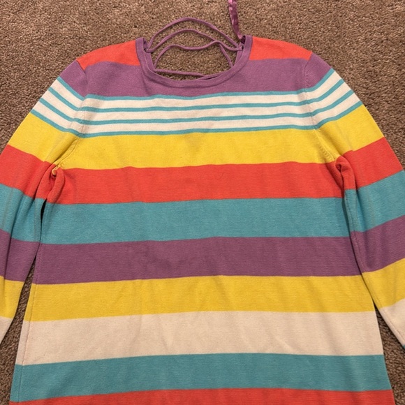 💜 3 for $10 Colorful Striped Women's Sweater - Picture 2 of 5